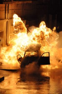 This Nashville bombing image is a stock image of a car exploding