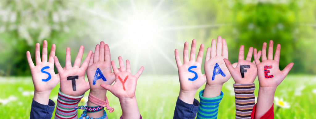 A Nashville bombing post image of children's hands with writing that says stay safe