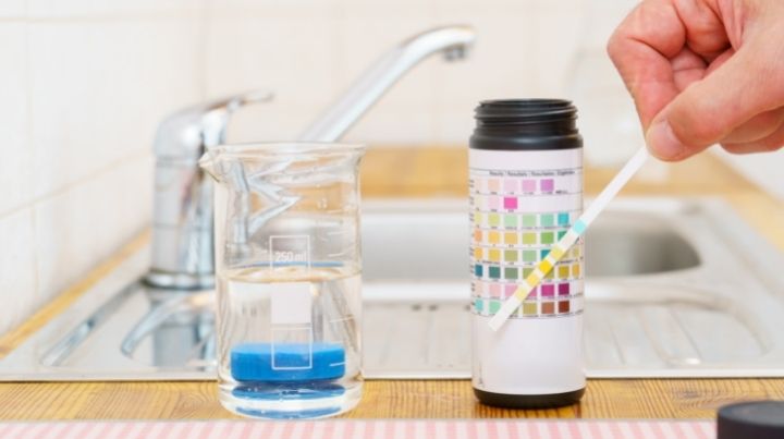 Purchase a water testing kit that doesn't require a alb for results.