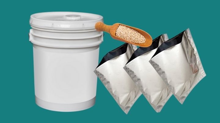Store dry foods in mylar bags inside food grade buckets.