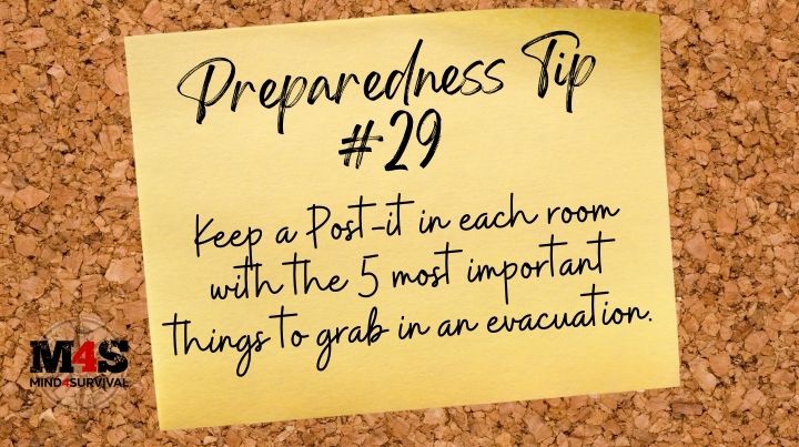 Keep a Post-It note in each room of the 5 most important things inside.