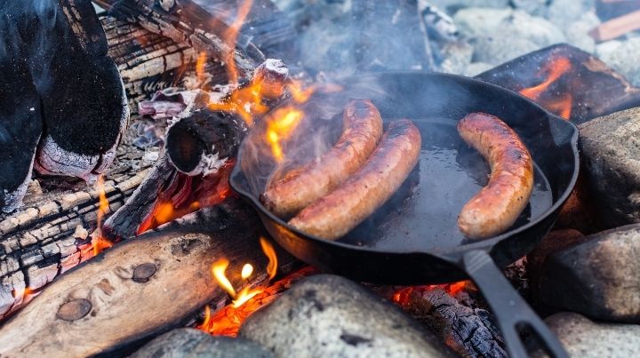 Cook any food that may go bad over a simple outdoor fire