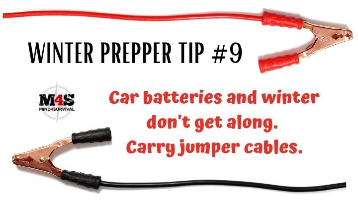 Keep jumper cables in your vehicle, especially during winter