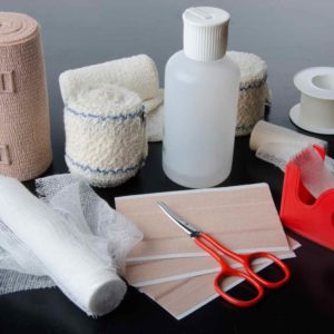 Have a variety of bandages and wound care items available