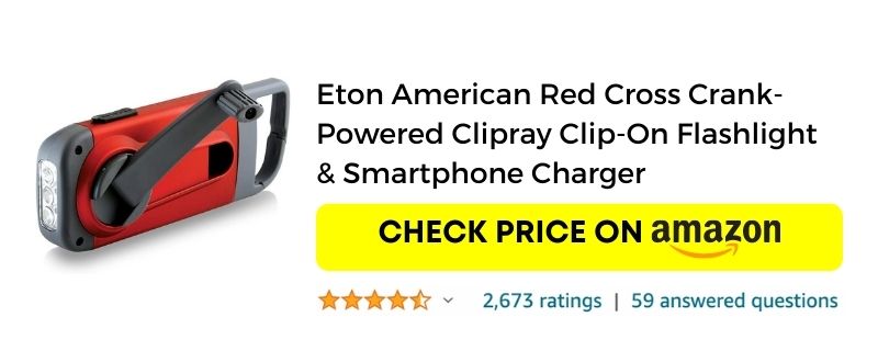 Eton American Red Cross Crank-Powered Clipray Clip-On Flashlight & Smartphone Charger
