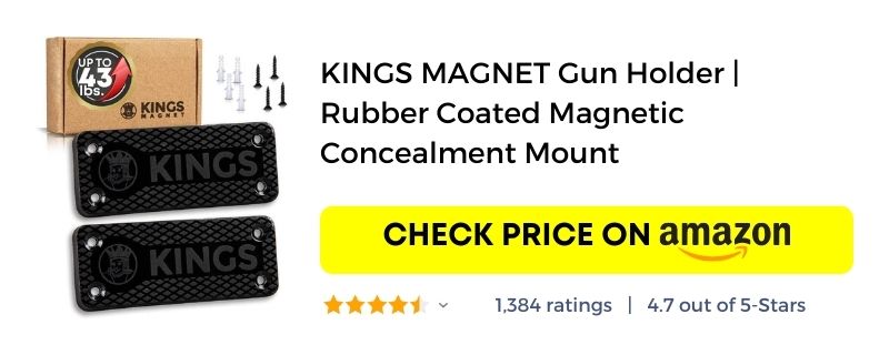 KINGS MAGNET Gun Holder _ Rubber Coated Magnetic Concealment Mount Amazon link