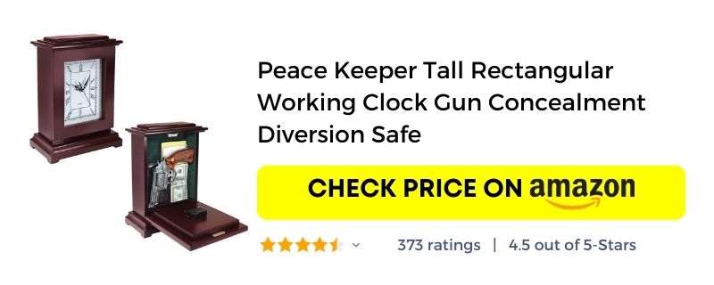 Peace Keeper Tall Rectangular Working Clock Gun Concealment Diversion Safe Amazon link