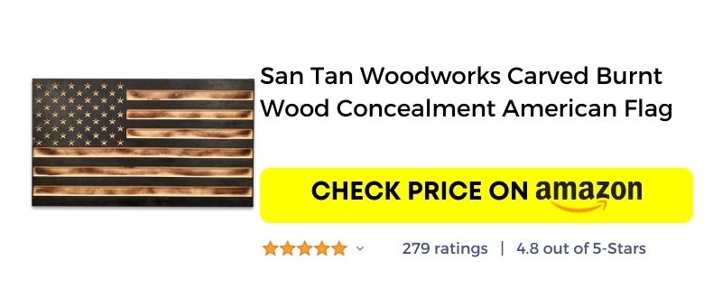 San Tan Woodworks Carved Burnt Wood Concealment American Flag Amazon link