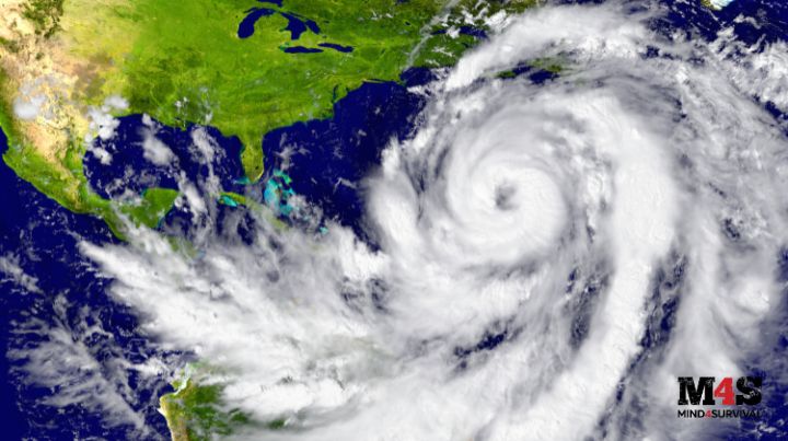 A massive hurricane moving towards Florida.