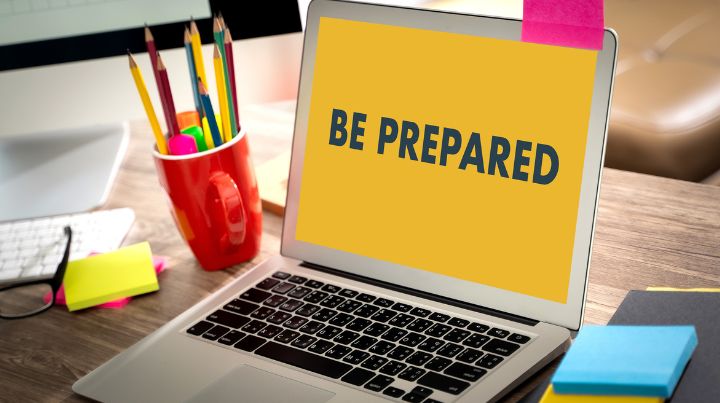 "be prepared" on computer screen