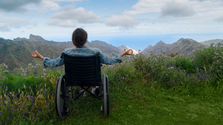 wheel chair outdoors