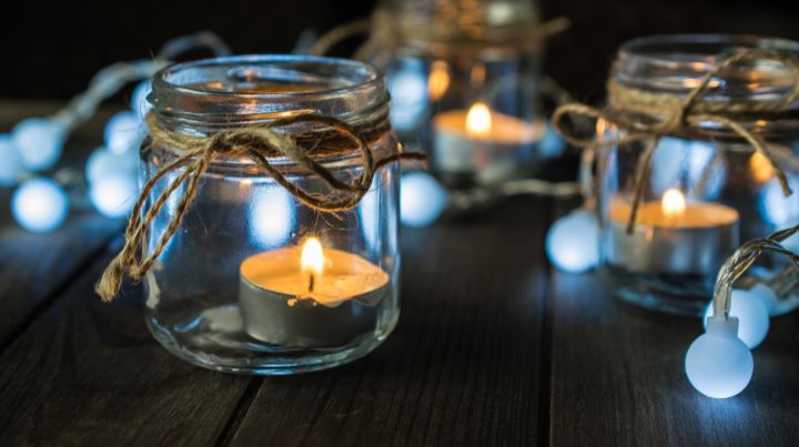 Mason Jars with Candles
