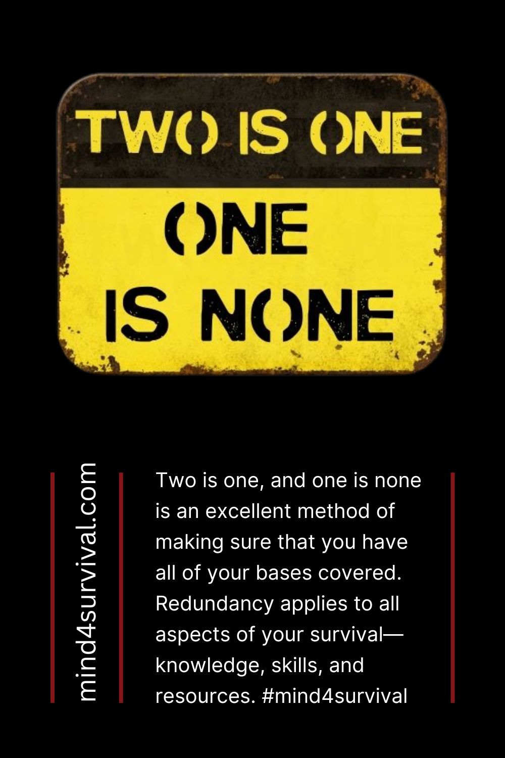 Two is One, One is None (Situational Redundancy)