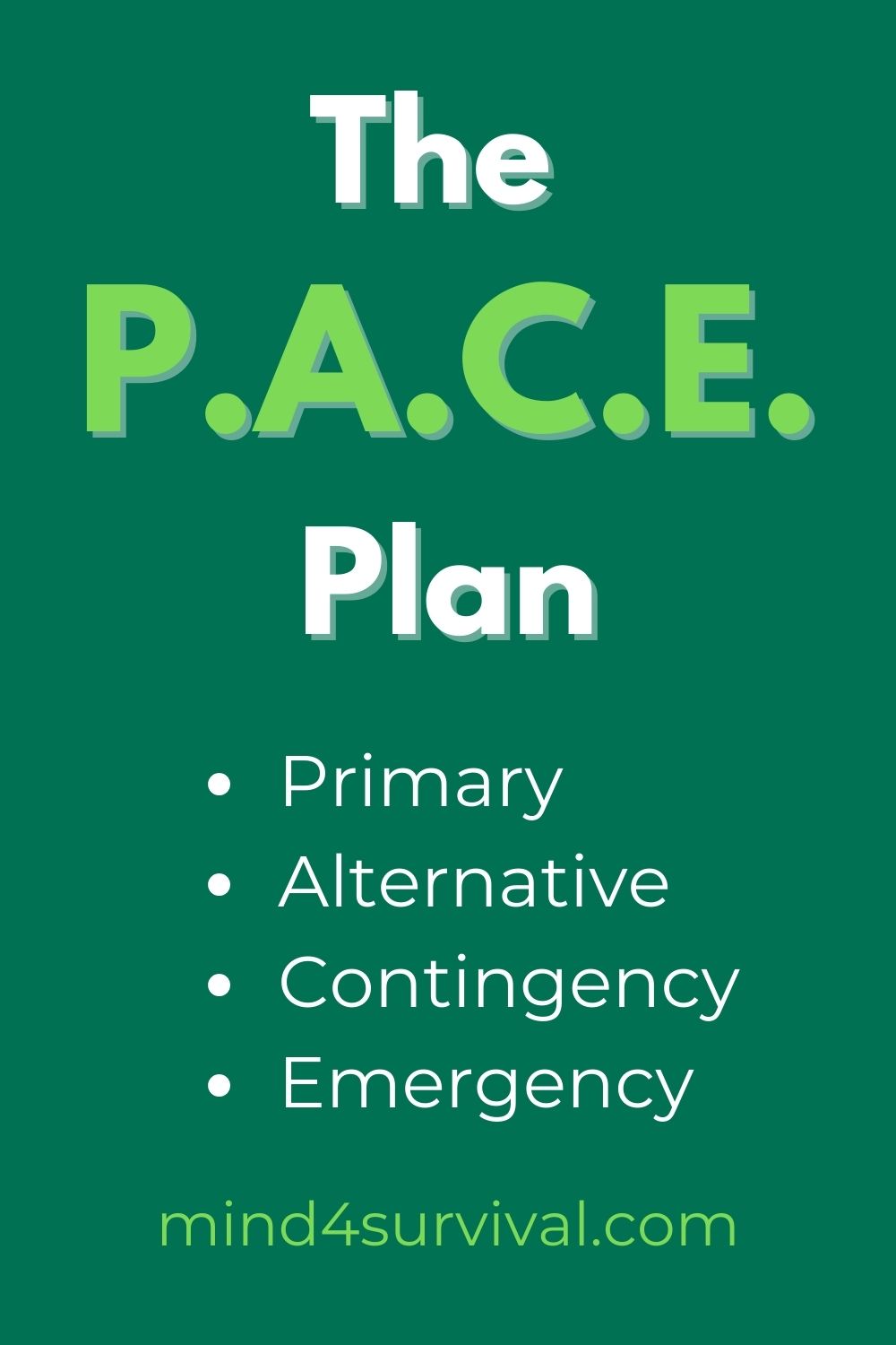 The P.A.C.E. Plan