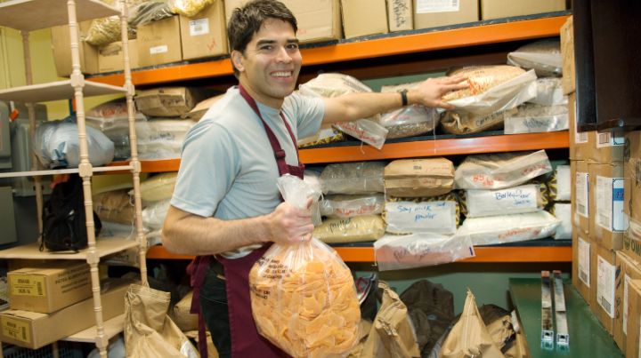 Person in Their Prepper Pantry