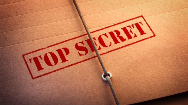 "Top Secret" written on folder