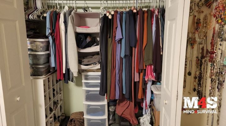Photo of author's closet filled with clothing