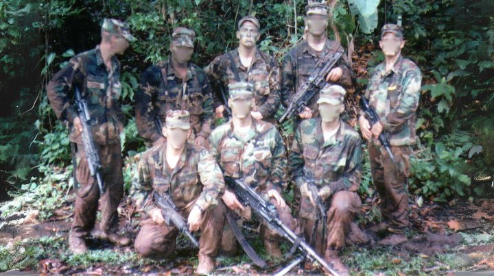 Brian in Panama with his squad of Rangers at the Jungle Operations Training Center.