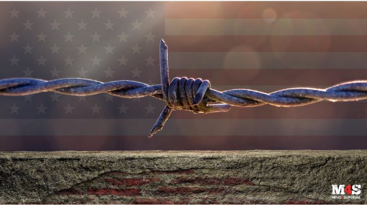 US behind barbed wire