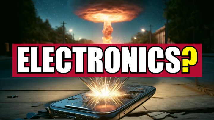 A phone being short circuited by an EMP