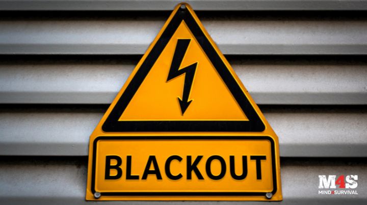 A sign that reads "blackout."