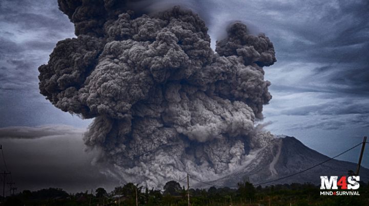 A volcano eruption