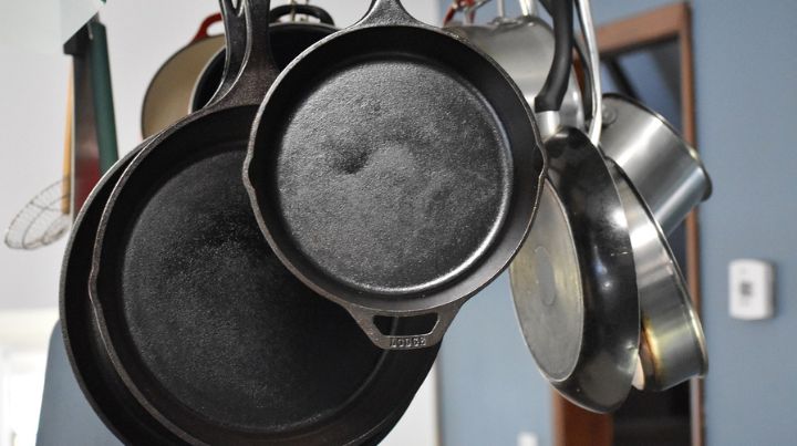 Cast iron pans work great on an open fire