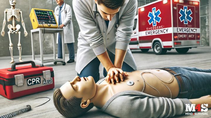 An EMT performing CPR on an unconscious person