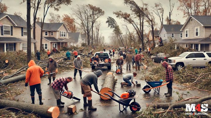 Neighbors helping neighbors after a storm