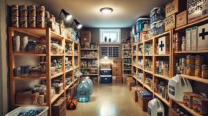 Supply Room of preparedness supplies.